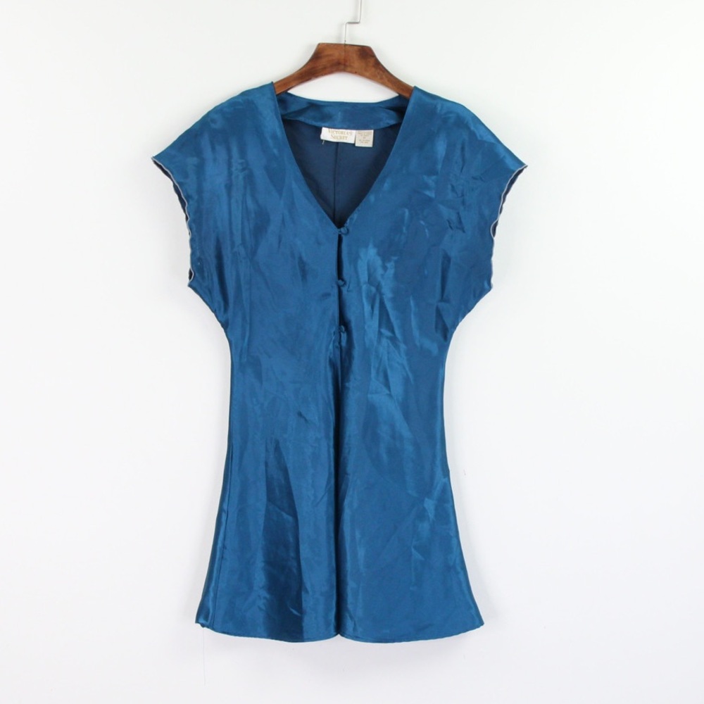 Vintage Victorias Secret Gold Label Kimono Sleeve Satin Chemise Size Petite